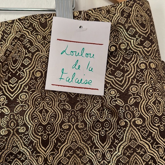 LouLou De La Falaise Pants Slacks Gold and Brown. New with Tags 22W. Lined - Picture 12 of 14